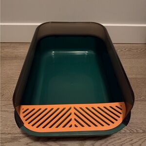 Green and Orange Cat Litter Box